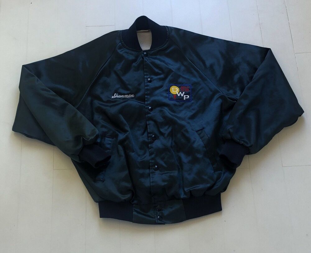 Vintage 1980s Auburn DWP Golf Club Satin Bomber Jacket Large 23.5 x 27